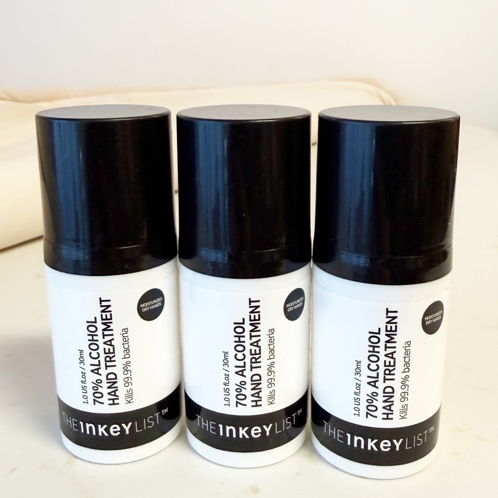 New! THE INKEY LIST Bundle of 3 70% Alcoholic Hand Treatment